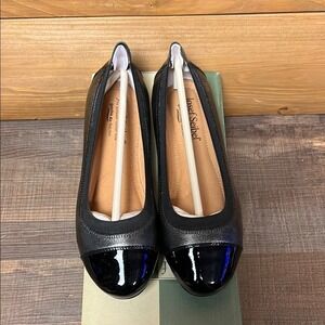 Josef Seibel Women's Black Patent Cap Toe Ballet Flats EU 36 US 5.5 Comfort Shoe